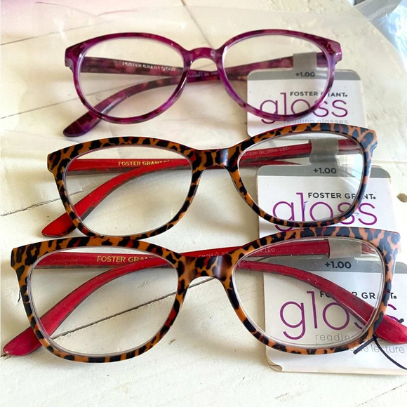 NWT Foster Grant Women’s Red Brown Tortoise Reading Glasses +1.00 - Picture 1 of 2